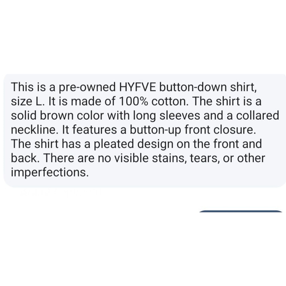 Women's HYFVE Brown Button-Down Shirt Size L - Picture 10 of 10